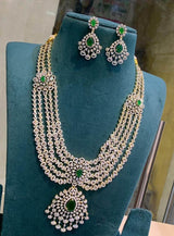 American Diamond Stones Bridal Haram - Nakshatra Jewels