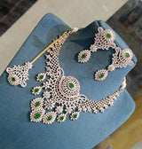 American Diamond Stones Bridal Necklace - Nakshatra Jewels