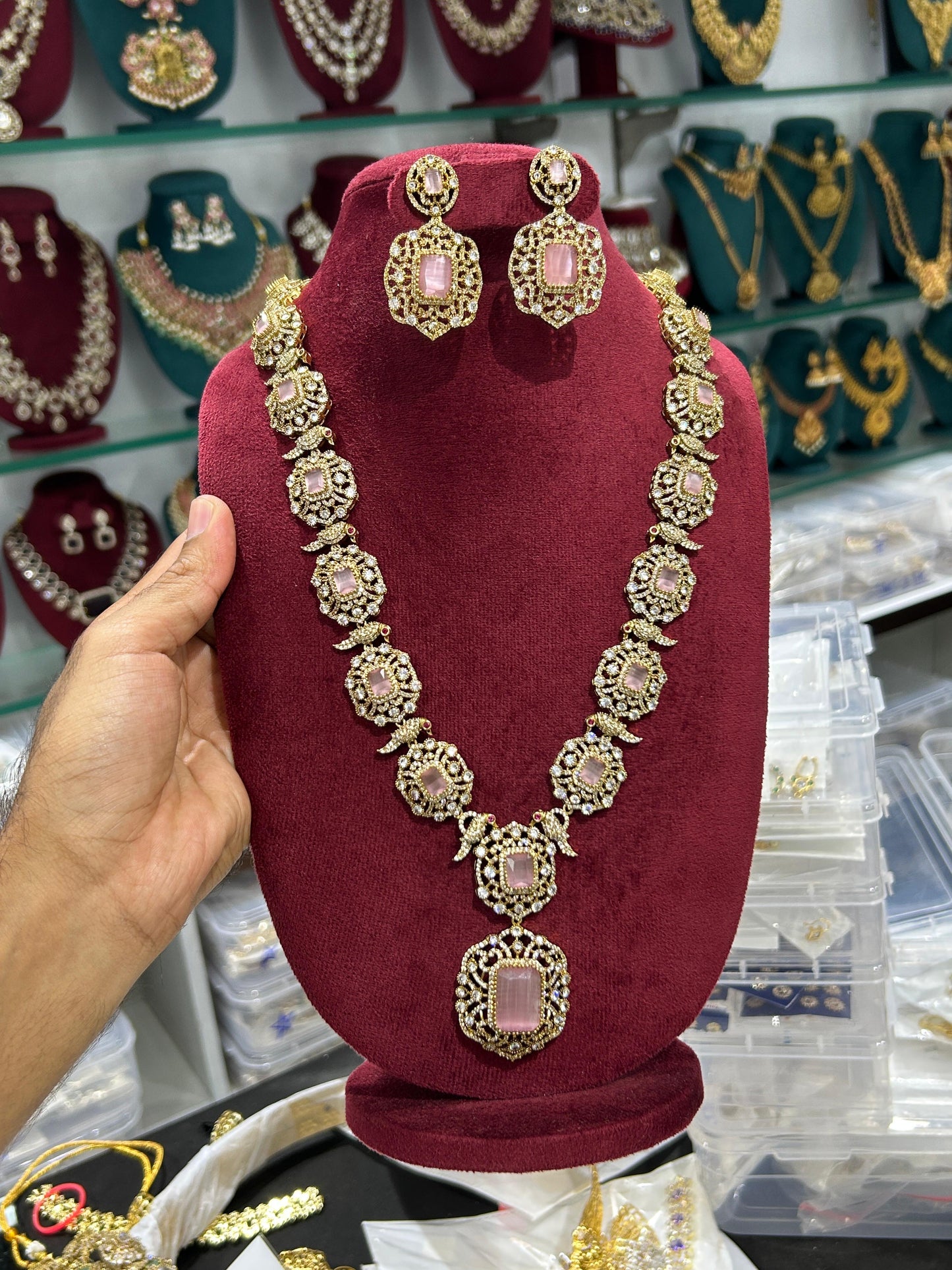 Victorian Polish with AD Stones Bridal Haram