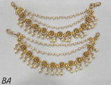 Premium Matt with Kempu Stones Ear Chains - Nakshatra Jewels