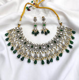 Victorian Polish with Moissanite & AD Stones Bridal Neckset - Nakshatra Jewels