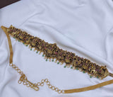 Nakshi work with Kempu Stones Bridal Hip Chain - Nakshatra Jewels
