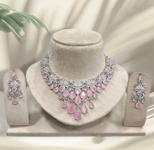 AD Stones Necklace (Silver Polish)