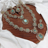 Victorian Polish with AD Stones Bridal Combo - Nakshatra Jewels