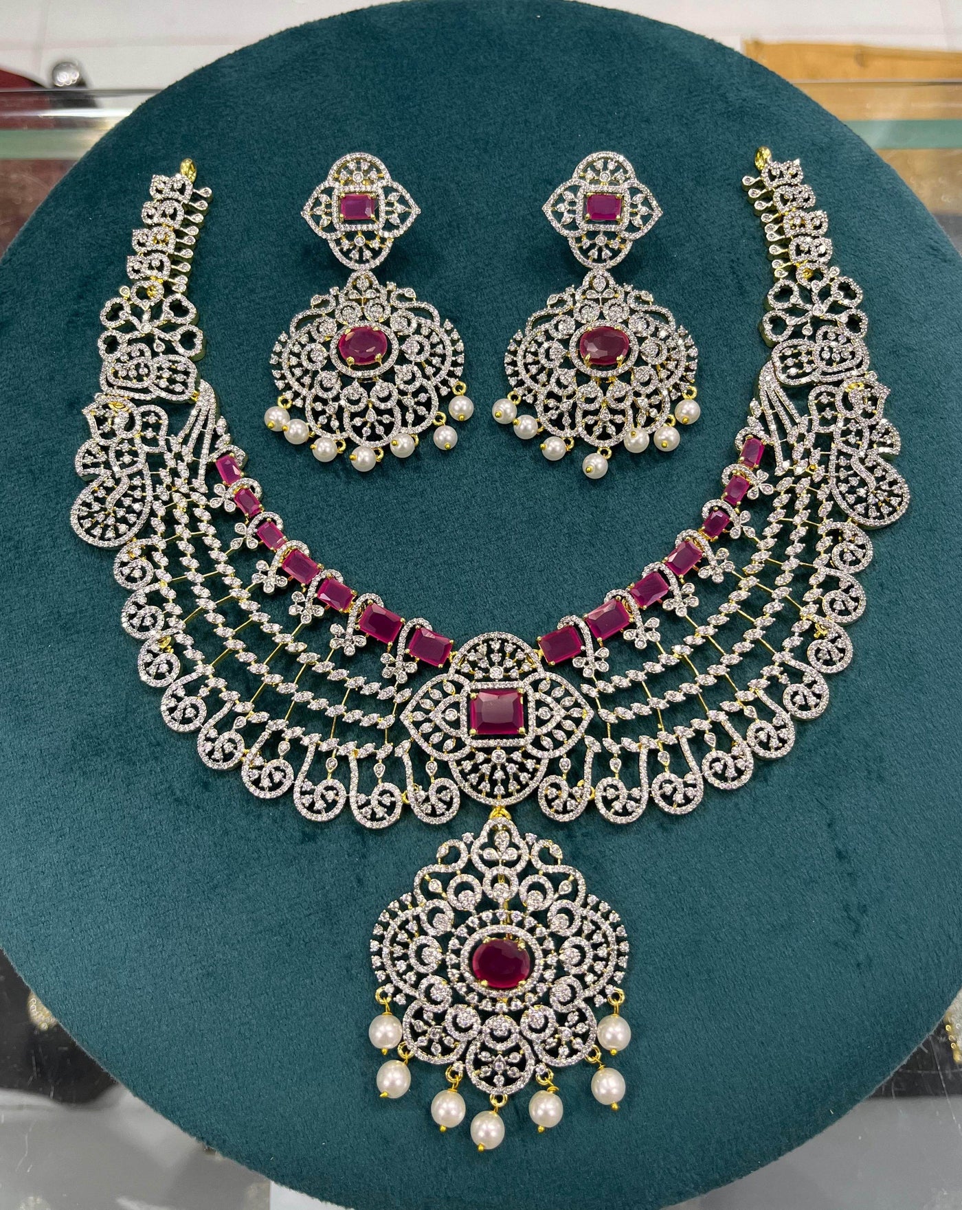 American Diamond Stones Bridal Necklace