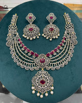 American Diamond Stones Bridal Necklace - Nakshatra Jewels
