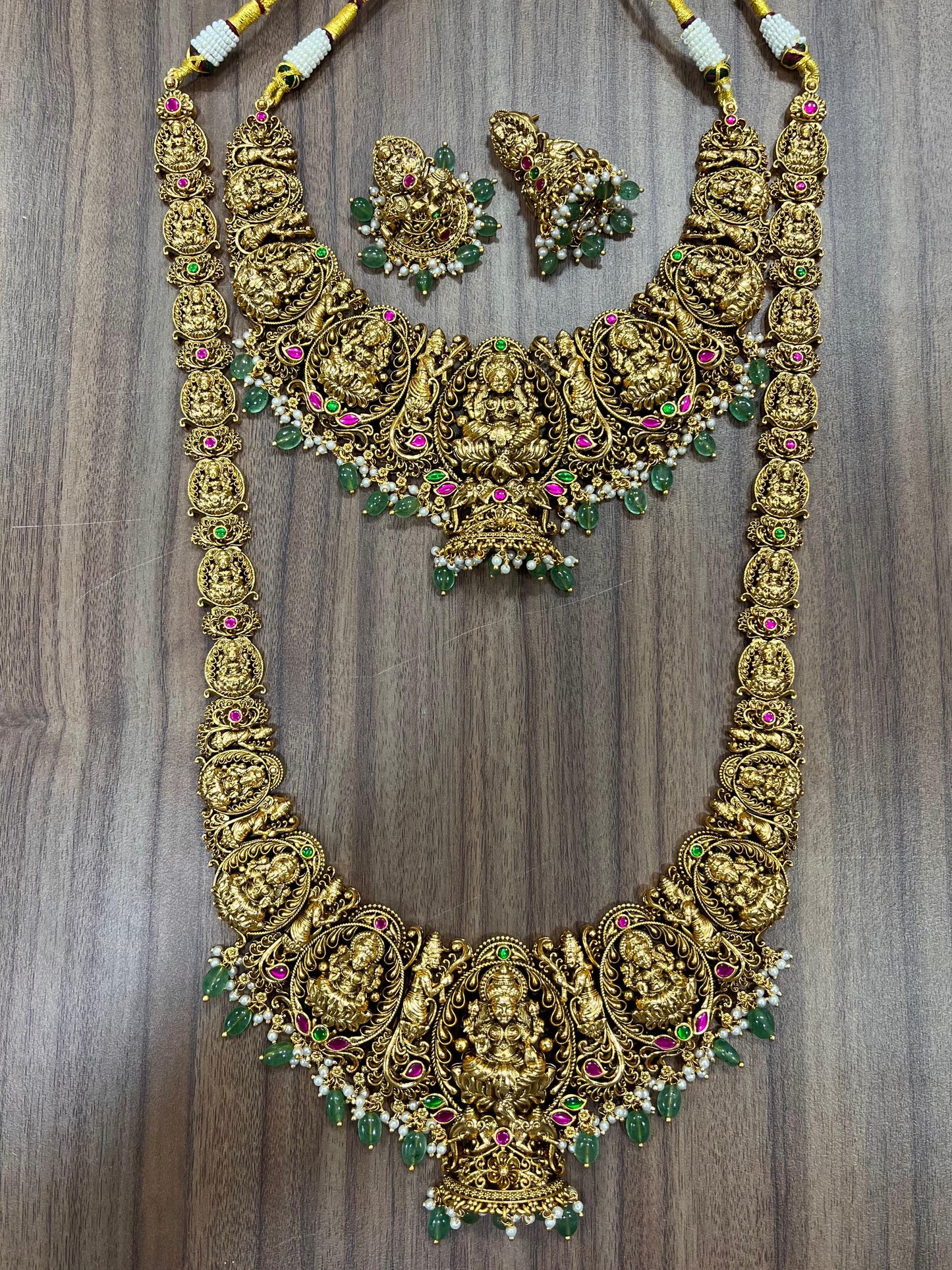 Nakshi work with Kundan Stones Bridal Combo Set