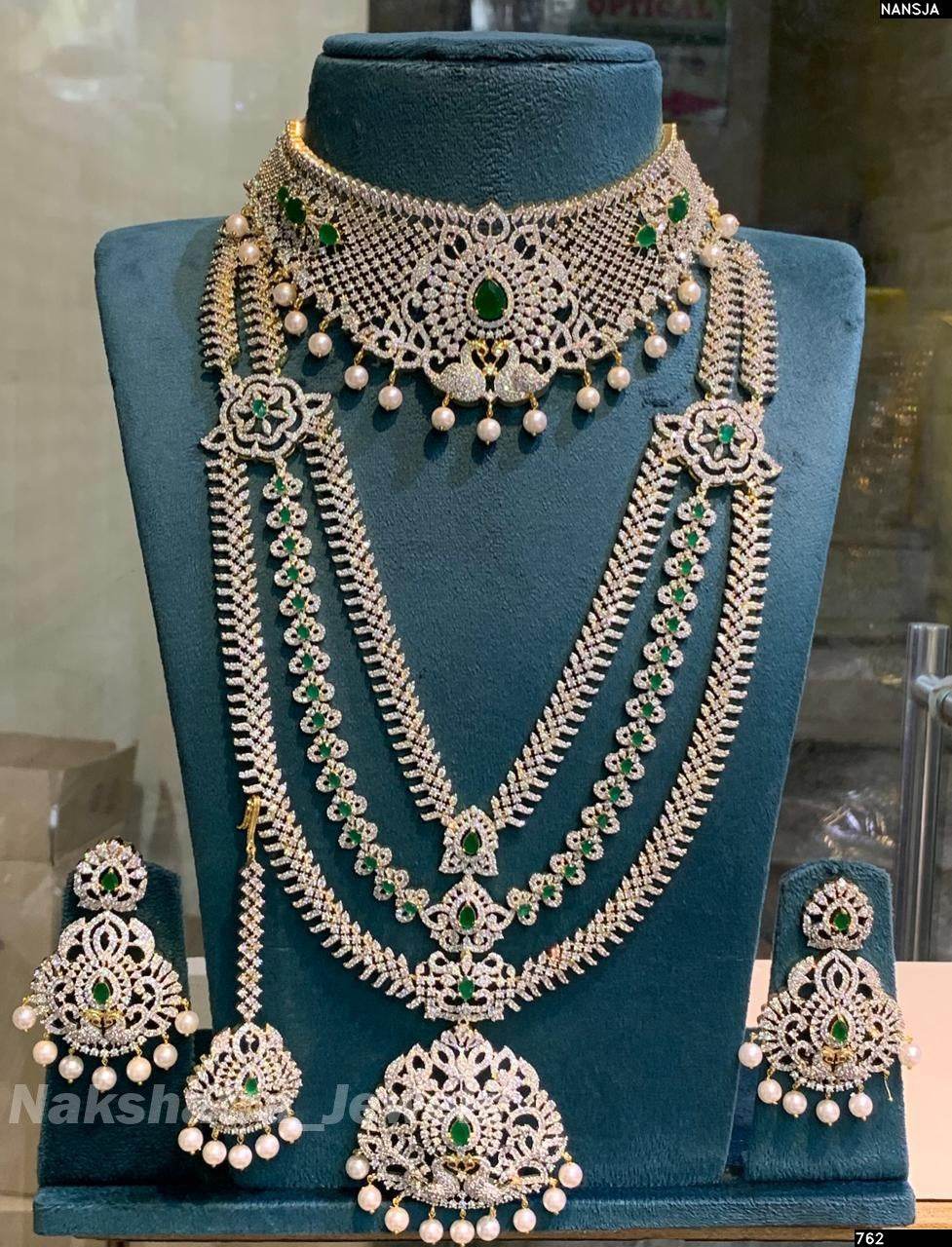 American Diamond Stones Bridal Combo Set