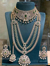 American Diamond Stones Bridal Combo Set - Nakshatra Jewels