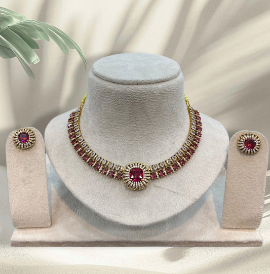 Victorian Polish AD Stones Necklace