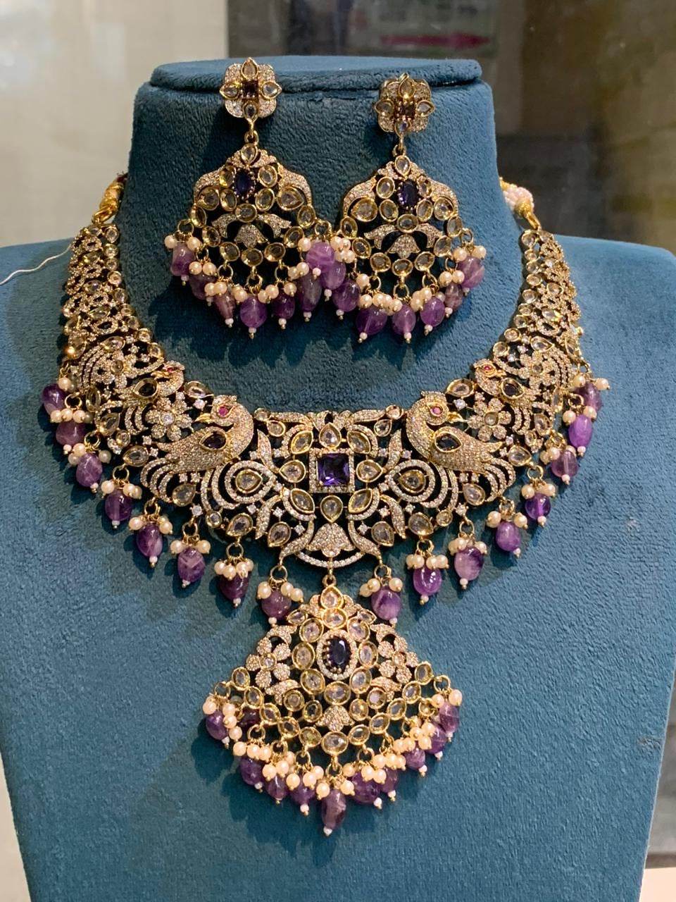 Victorian Polish with AD Stones Bridal Necklace
