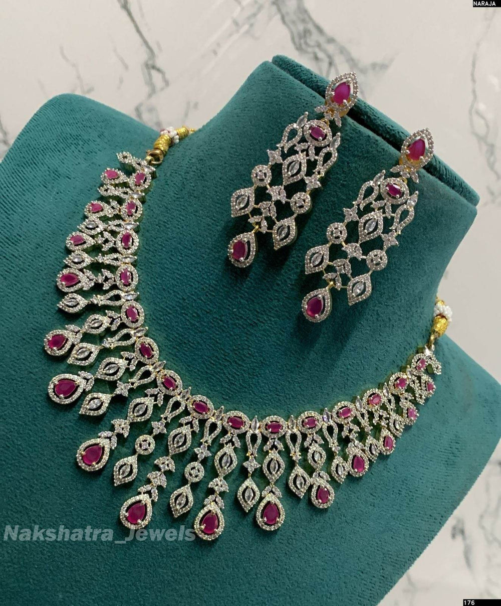 American Diamond Stones Necklace - Nakshatra Jewels