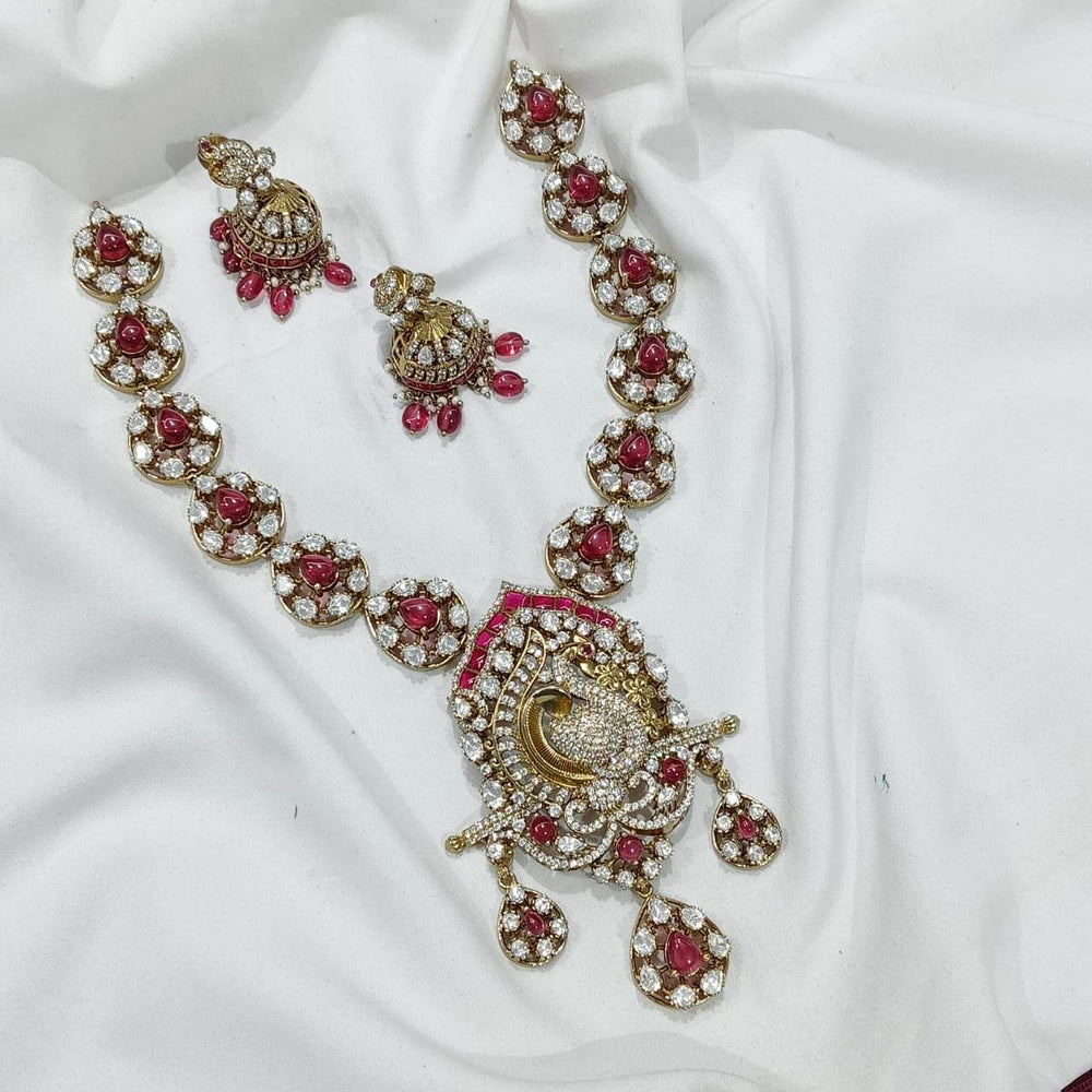 Moissanite & AD Stones Bridal Necklace - Nakshatra Jewels