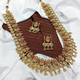 Nagasi Work with Coral Beads Studded Haram - Nakshatra Jewels