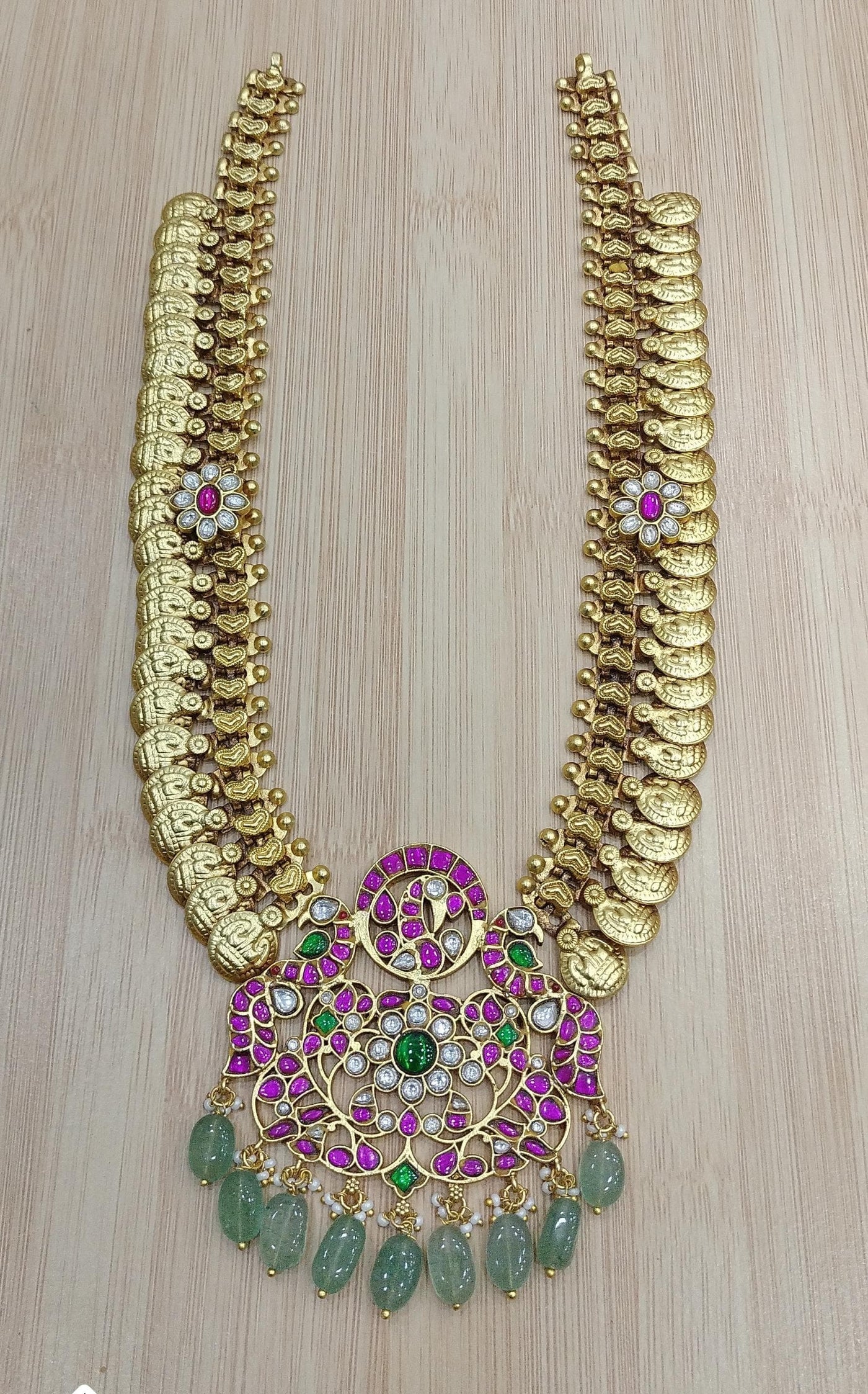 Premium Kaasu Mala With Jaadu Kundan Stones Pendent