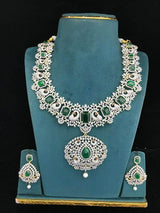 American Diamond Stones Bridal Haram - Nakshatra Jewels