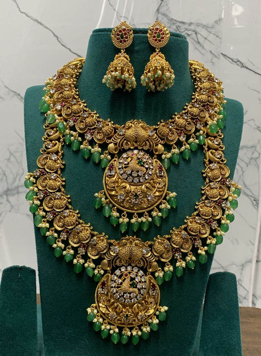 Nakshi Work with AD Stones Bridal Combo Set - Nakshatra Jewels