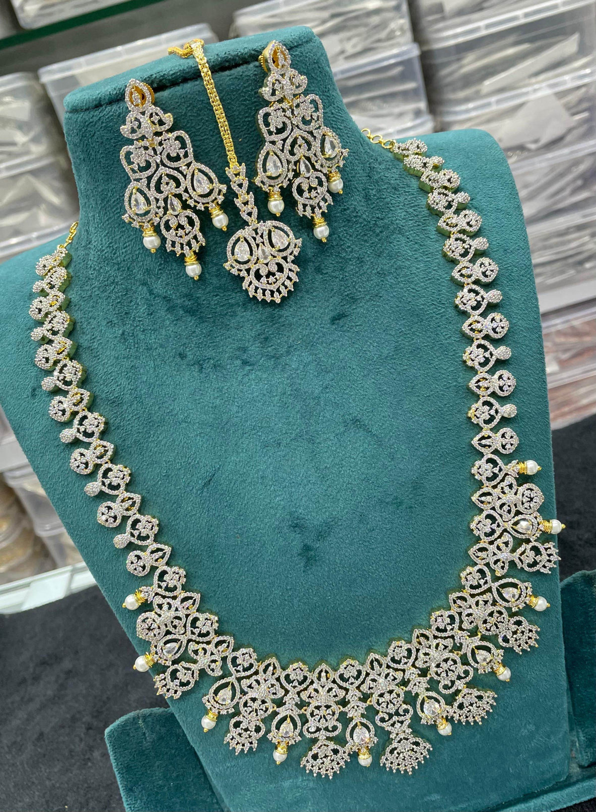 American Diamond Stones Bridal Haram