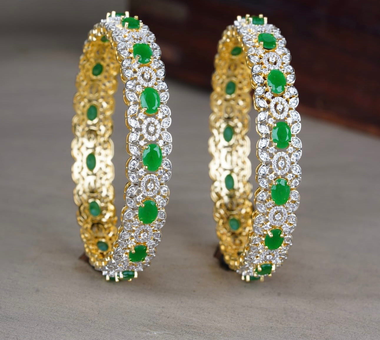 AD Stone Bangles – Nakshatra Jewels