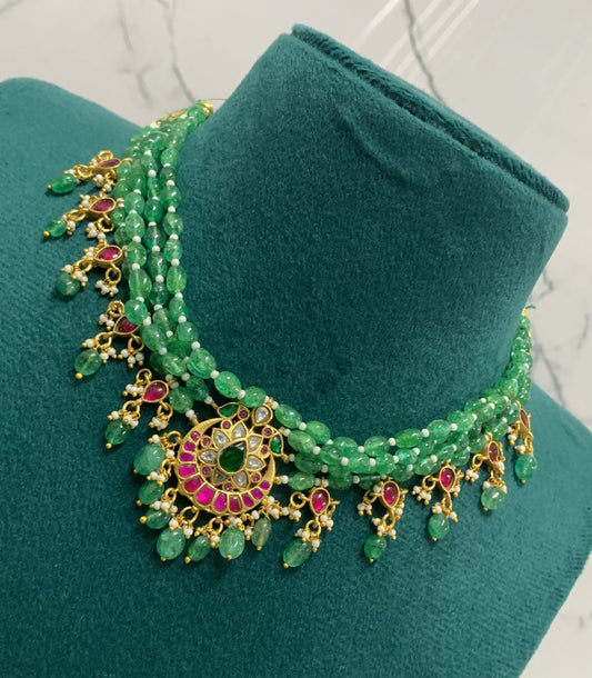 Jadau Kundan Stones Bridal Neck Set