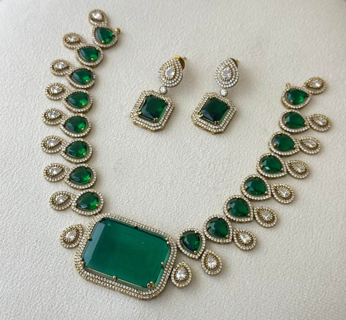 Victorian Polish with AD Stones Necklace