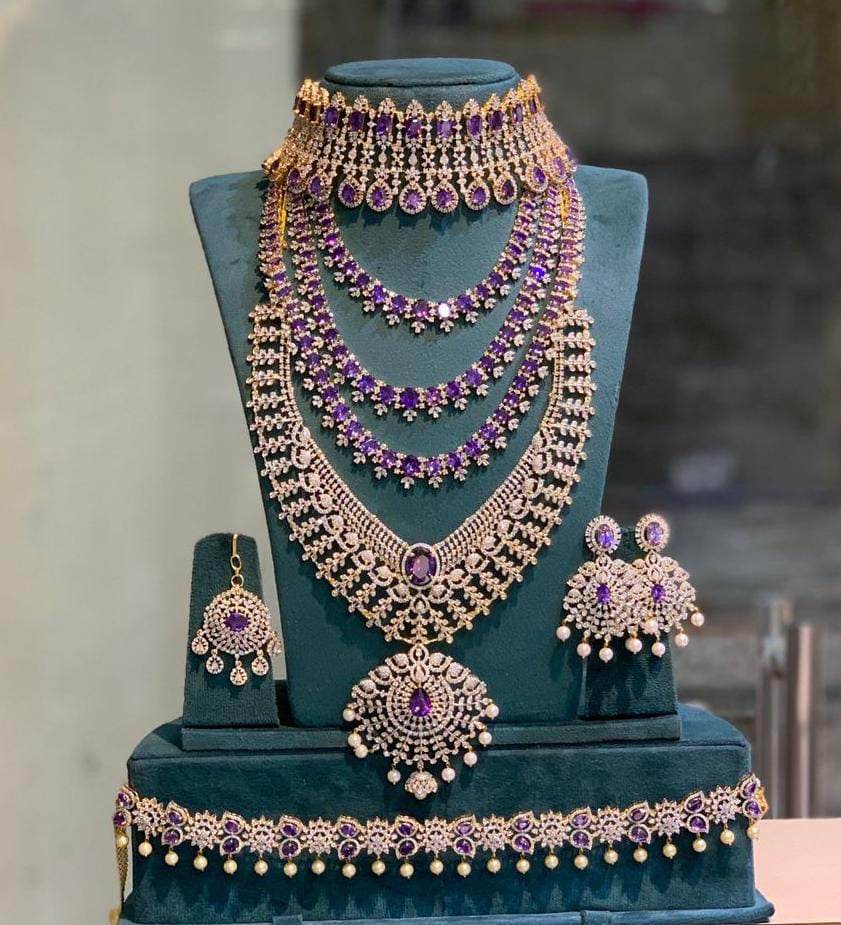 American Diamond Stones Bridal Combo set