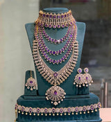 American Diamond Stones Bridal Combo set - Nakshatra Jewels