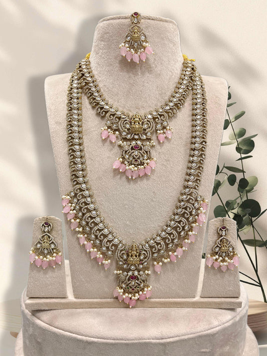 Victorian Polish with AD & Mossanite Stones Bridal Combo