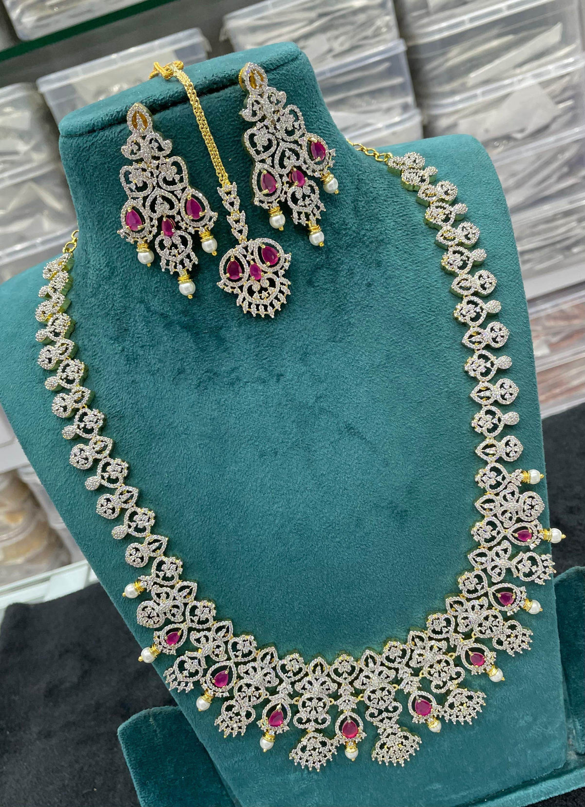 American Diamond Stones Bridal Haram