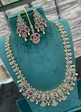 American Diamond Stones Bridal Haram - Nakshatra Jewels