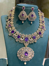American Diamond Stones Bridal Medium Haram - Nakshatra Jewels