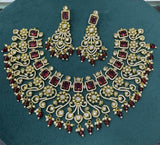 Victorian Polish with AD Stones Bridal Neck Set - Nakshatra Jewels
