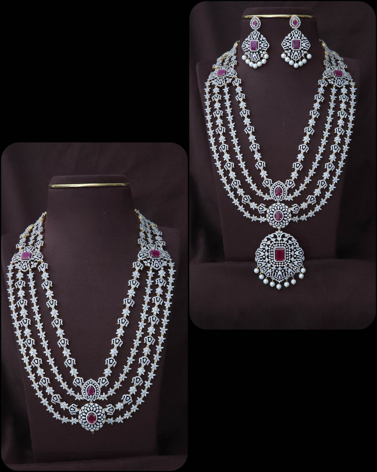 American Diamond Stones Bridal Layer Haram
