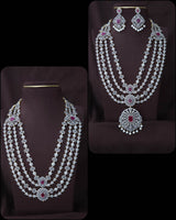 American Diamond Stones Bridal Layer Haram - Nakshatra Jewels