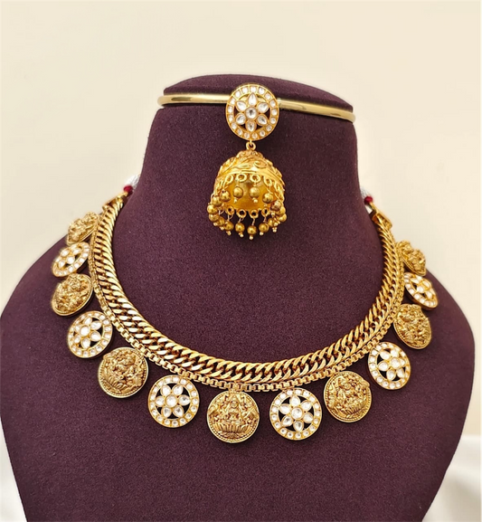Nakshi Work with AD Stones Bridal Necklace