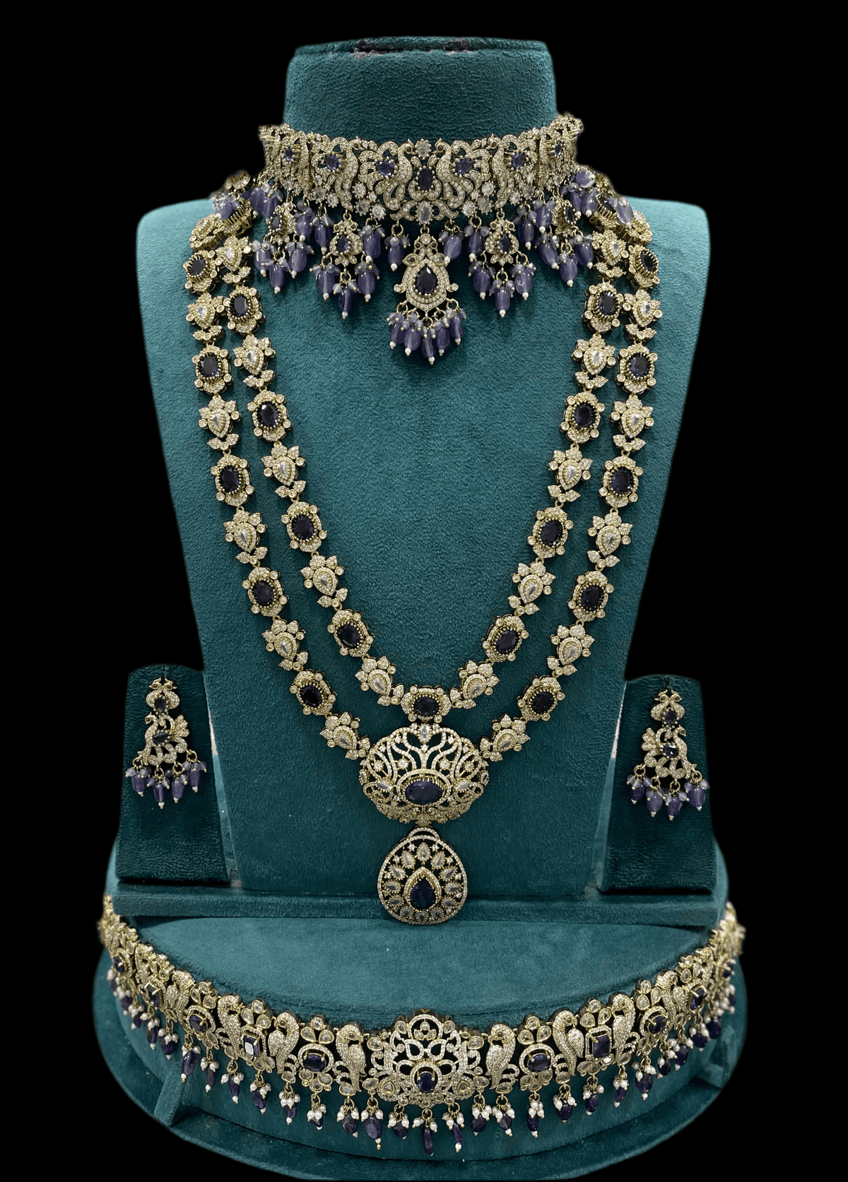 Victorian Polish AD Stones Bridal Set