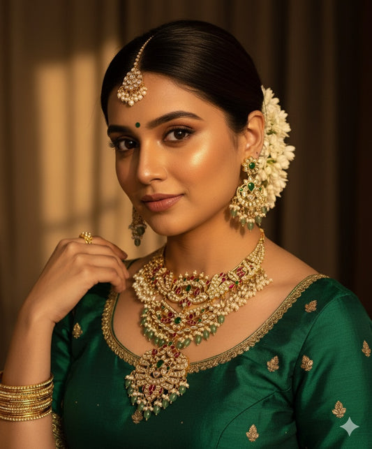 Jaadu Kundan Stones Bridal Necklace