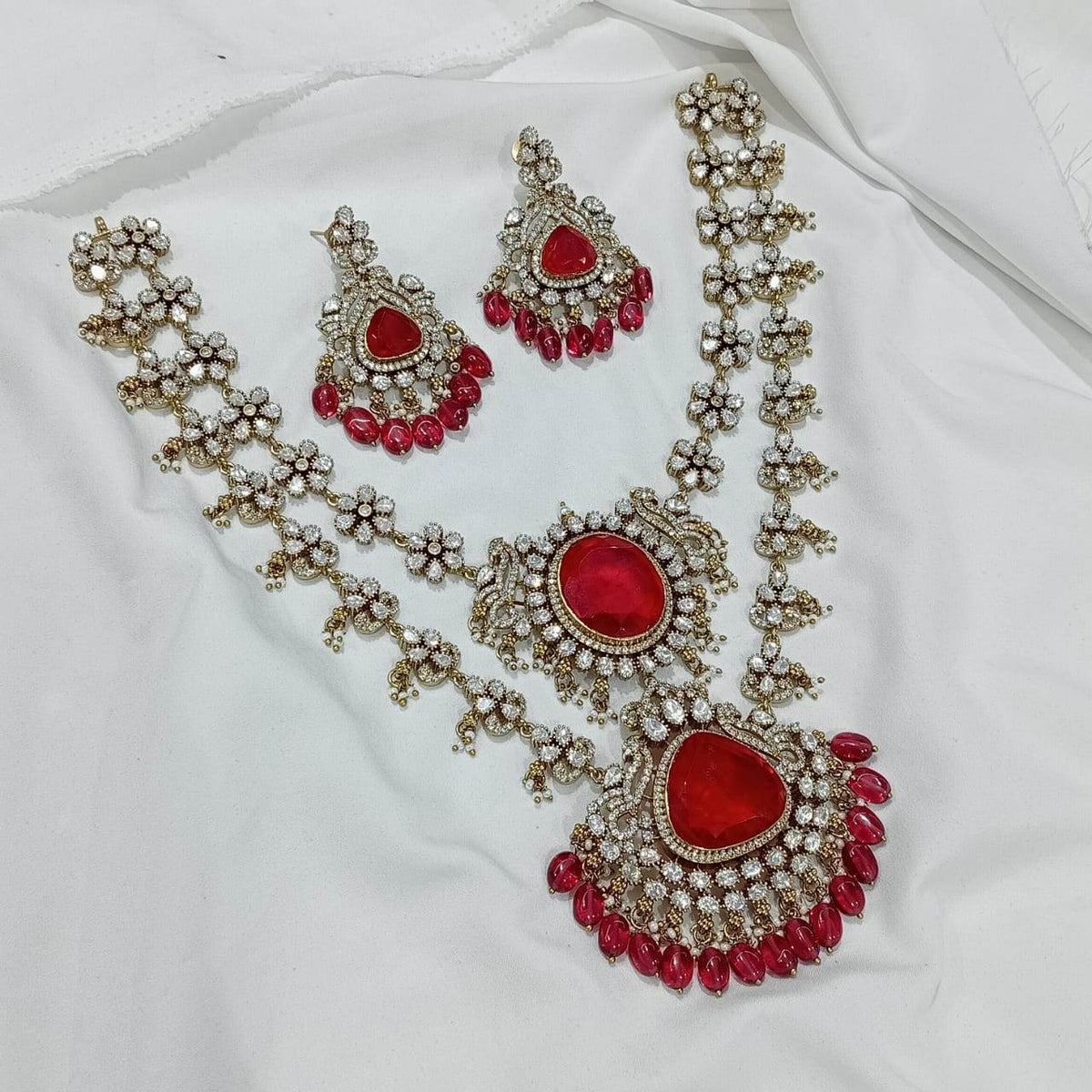 Moissanite & AD Stones Bridal Layer Haram