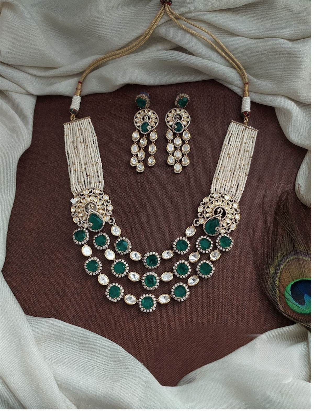 Moissanite and Doublet Stones  Necklace