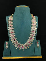 American Diamond Stones Bridal Haram - Nakshatra Jewels