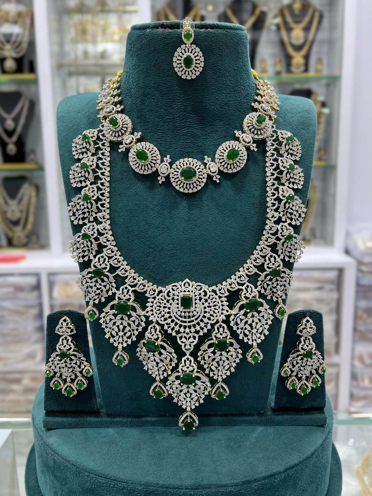 American Diamond Stones Bridal Combo Set