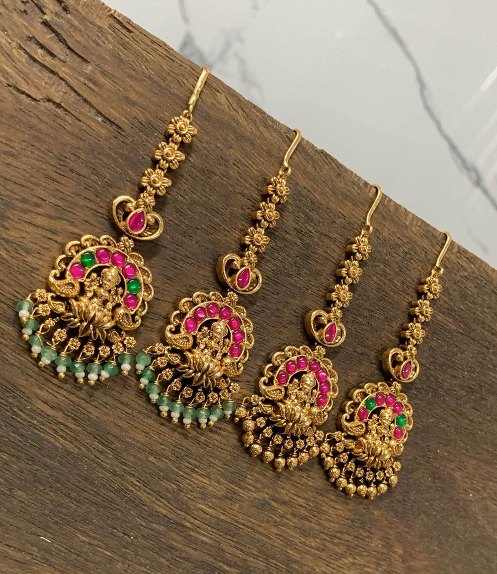 Nagasi work with jadao kundan Stones Tikka - Nakshatra Jewels