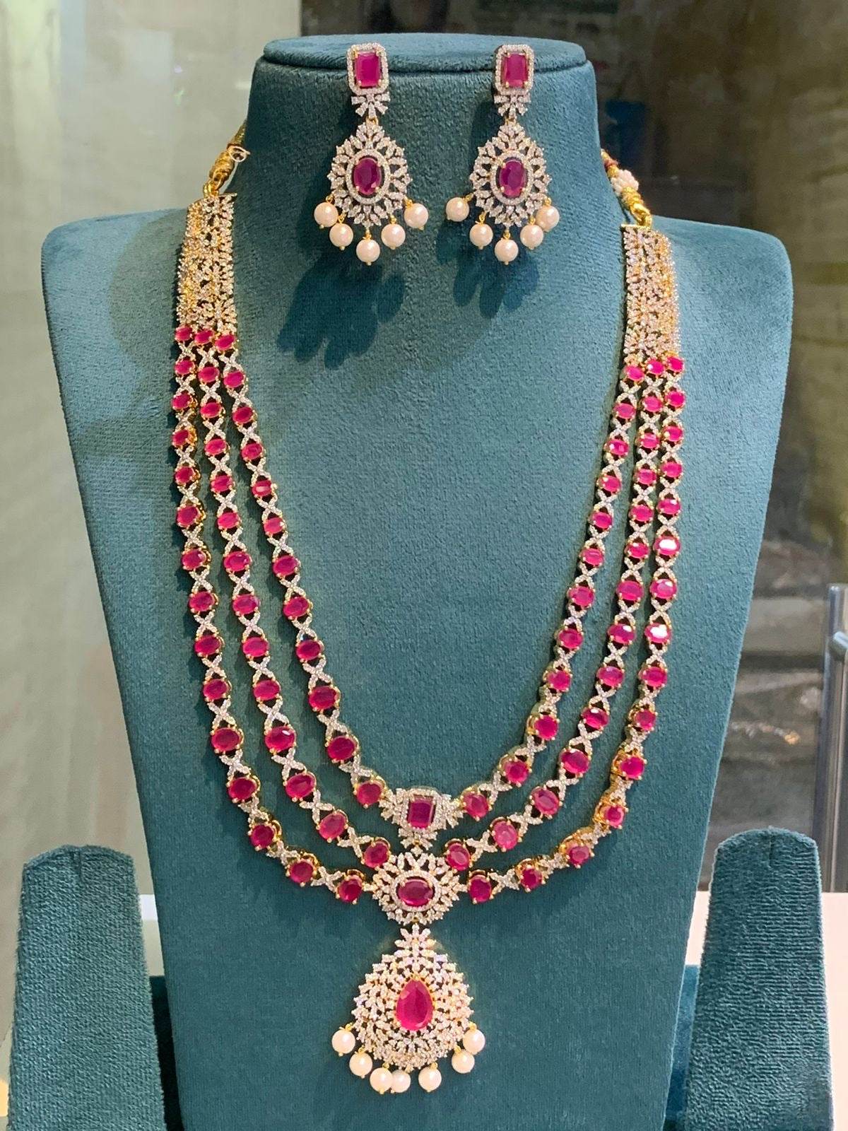 American Diamond Stones Bridal Layer Haram