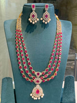 American Diamond Stones Bridal Layer Haram - Nakshatra Jewels
