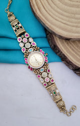 Premium Imitation Jewelry with Kundan Stone Antique Watch