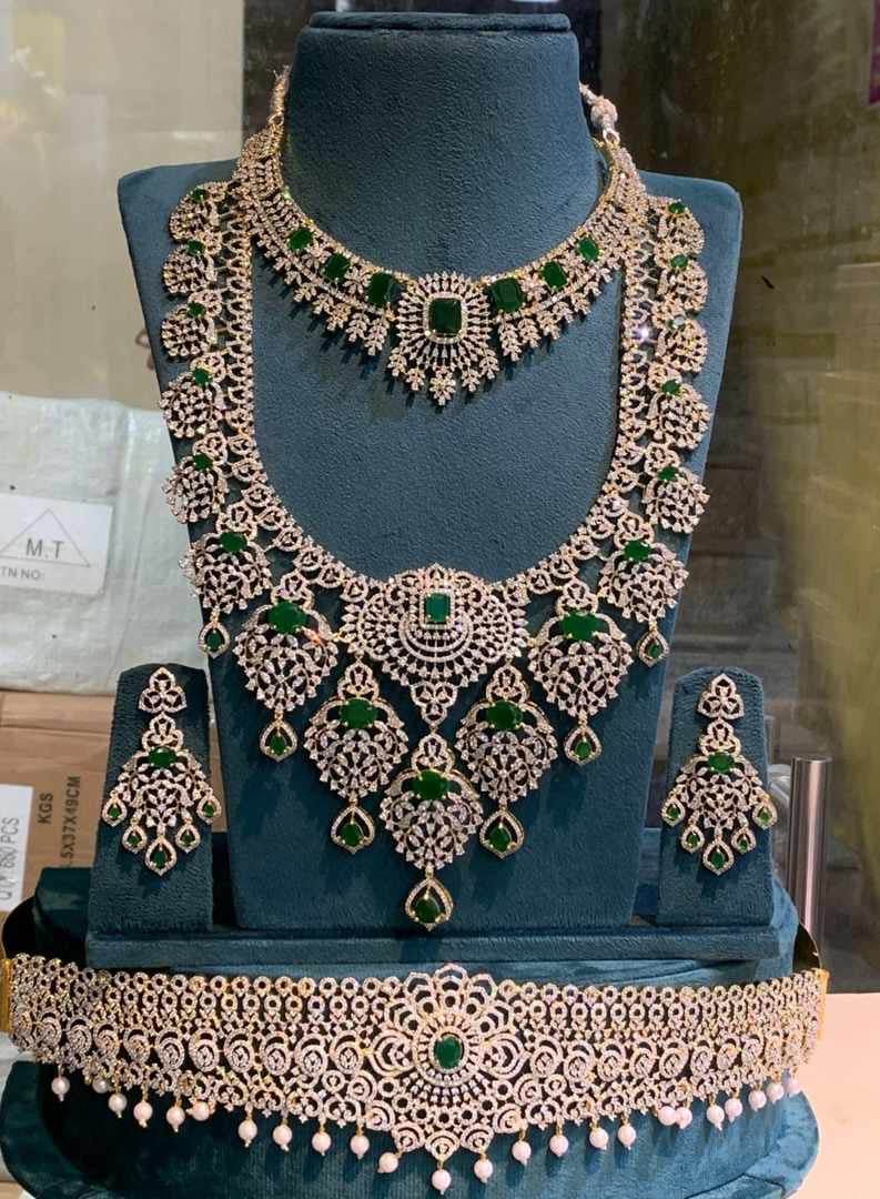 American Diamond Stones Bridal Set - Nakshatra Jewels