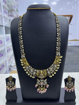 Victorian Polish with AD Stones and Nakshi work Haram - Nakshatra Jewels