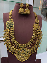 Nakshi Work with Kempu Stones Bridal Haram - Nakshatra Jewels