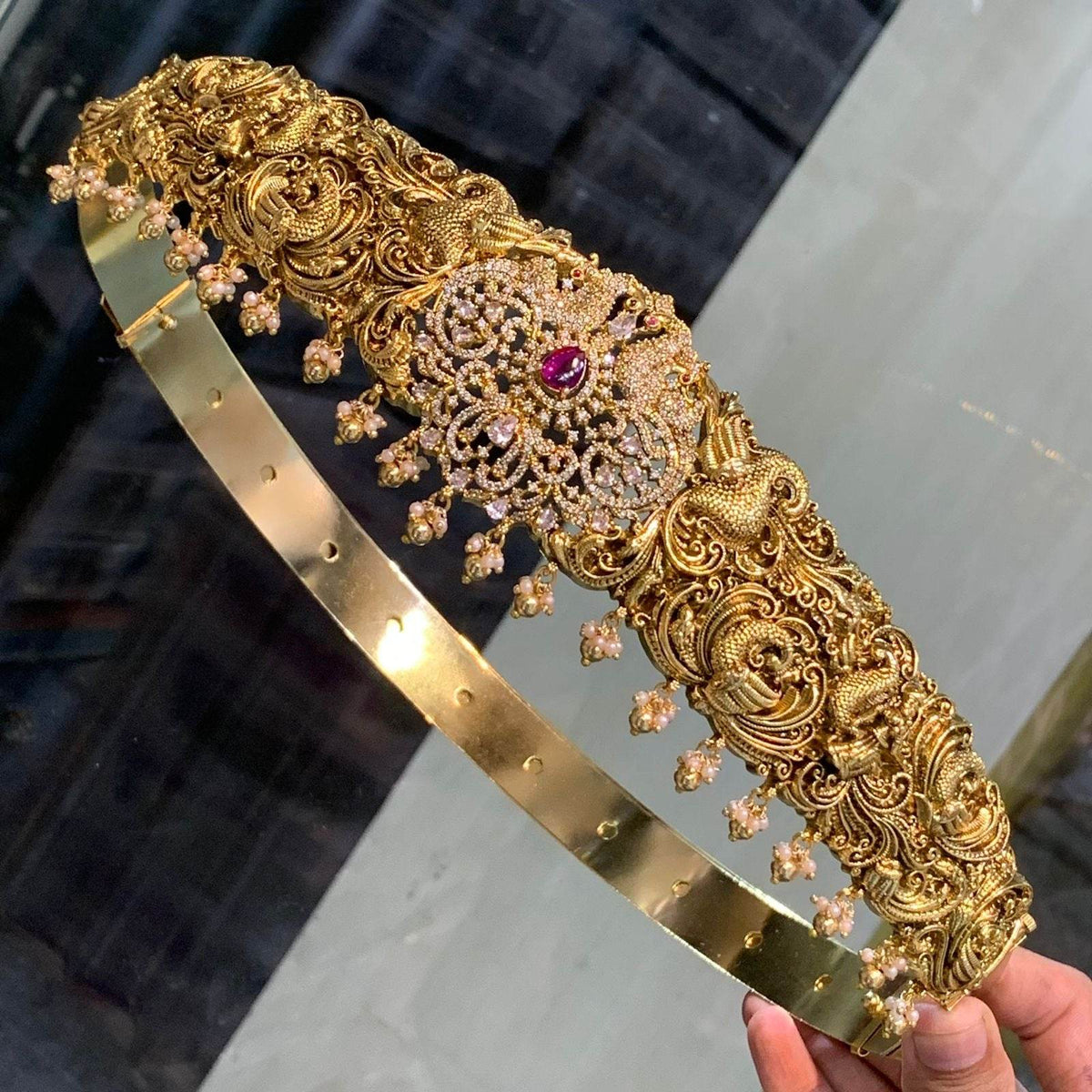 Nakshi Work with AD Stones Bridal Hip Belt
