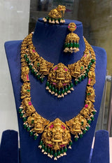 Nakshi work with Jaadu Kundan Stones Bridal Combo Set - Nakshatra Jewels